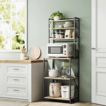 Stellingkast met 6 Planken – Rustiek Bruin/Licht Eiken Hout, Huis en Inrichting, Verzenden, Nieuw