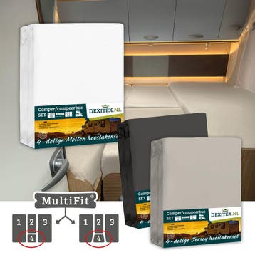 Textielpakket  4 delig met midden matras -2 hoeslakenset(4, Eenpersoons, Verzenden, Nieuw, Wit
