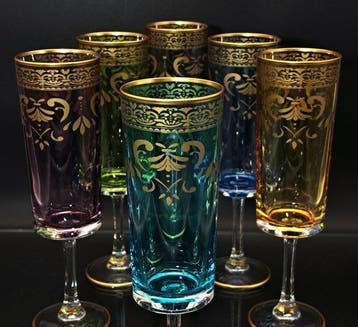 Artemisia - Drinkset - Kristal, gouden zecchino - Set van