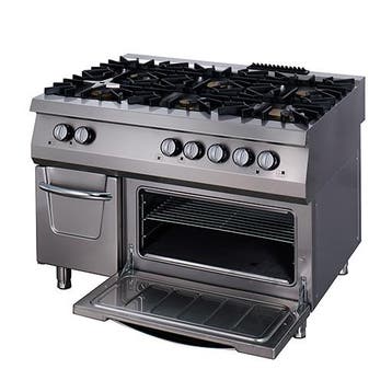 Premium gasfornuis met oven | RVS/Gietijzer | Zware, Verzenden, Nieuw in verpakking