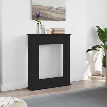 vidaXL Haardombouw Zwarte Eiken 75x20x87,5 cm Engineered, Huis en Inrichting, Haarden, Verzenden, Nieuw