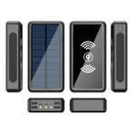 Qi Draadloze Solar Powerbank met 4 Poorten 80.000mAh -, Telecommunicatie, Powerbanks, Verzenden, Nieuw, Stuff Certified®