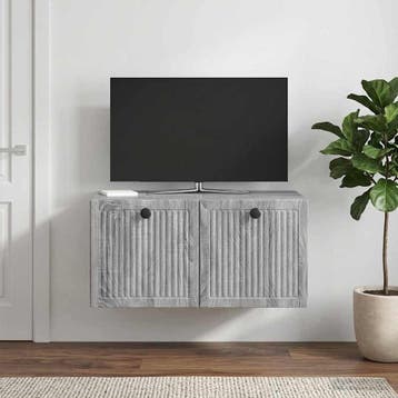vidaXL Wandbeugel TV-kast Grijs sonoma 59,5 x 41 x 30 cm, Minder dan 50 cm, Verzenden, Nieuw, Minder dan 100 cm