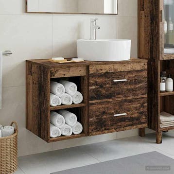 vidaXL Badkamermeubelset 2 st Oud hout Bewerkt hout, Verzenden, Nieuw