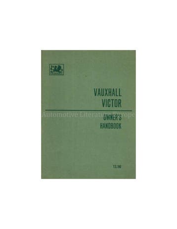 1961 VAUXHALL VICTOR INSTRUCTIEBOEKJE ENGELS