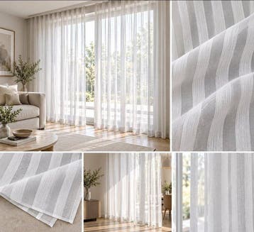 Elegant wit gestreept weefsel - Textiel - 800 cm - 300 cm