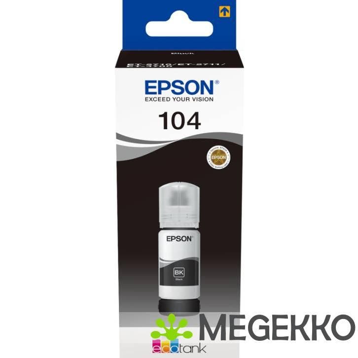 Epson 104 65ml Zwarte Inktcartridge voor de Ecotank, Computers en Software, Printerbenodigdheden, Nieuw, Verzenden