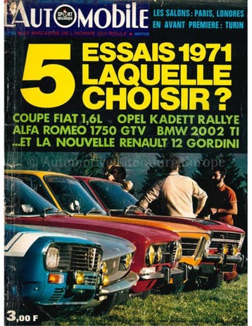 1970 LAUTOMOBILE MAGAZINE 294 FRANS, Nieuw, Author
