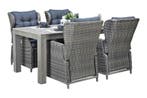 Cancun-Barcelona Verstelbare Tuinset 4 Personen - Acacia / K, Tuin en Terras, Tuinsets en Loungesets, Verzenden, Nieuw