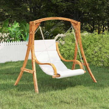 Houten schommelzitje voor tuin - 57% goedkoper, Overige kleuren, Ergonomisch, Ophalen of Verzenden, Zo goed als nieuw