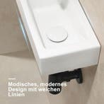 Wastafel - Keramiek - Hangend - 37x18,5 cm - Wit - HOROW, Verzenden, Zo goed als nieuw