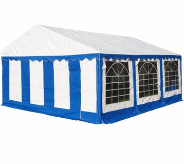 Classic Plus Partytent PVC 5x6x2 mtr Wit-Blauw (5x6 meter), Verzenden, Nieuw, 2 meter of meer, Partytent