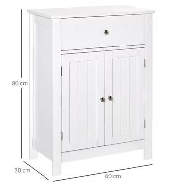 Witte Badkamerkast met Verstelbare Plank – Opbergkast 60×30×, Verzenden, Nieuw
