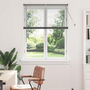 vidaXL Venetiaanse Jaloezieën Donkergrijs 130 x 105 cm, Huis en Inrichting, Verzenden, Nieuw, Grijs