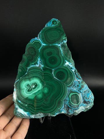 Zeldzame Chrysocolla op Malachiet gepolijste plaat –