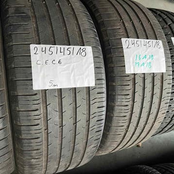 2 x Continental EcoContact 6 245-45-18 Zomerbanden 5mm, 18 inch, Ophalen of Verzenden, Band(en), Personenwagen