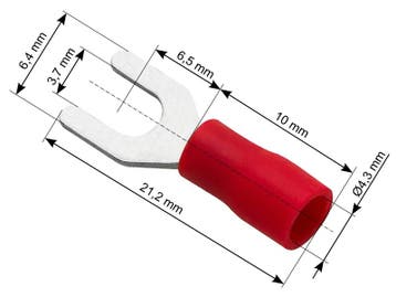 Vork kabelschoen 100 stuks - Rood 3,7-6.4 mm - Gat diameter, Ophalen of Verzenden, Nieuw