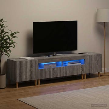 vidaXL 3-delige LED TV-kast ARNHEM 3 st Grijs Sonoma Bewerkt, Minder dan 50 cm, Verzenden, Nieuw, Minder dan 100 cm