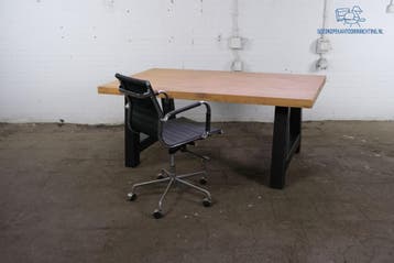 DUTCHWOODS vergadertafel eiken staal 180x100 tweedehands, Verzenden, Gebruikt
