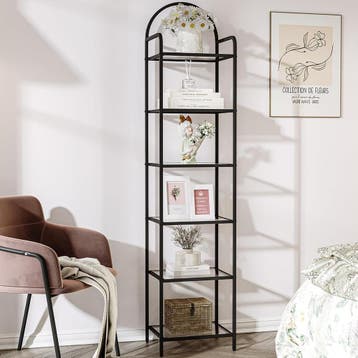 Boekenkast - Boekenrek - Wandkast - 180x40x26 cm - Zwart - H, Huis en Inrichting, Kasten | Boekenkasten, Verzenden, Zo goed als nieuw