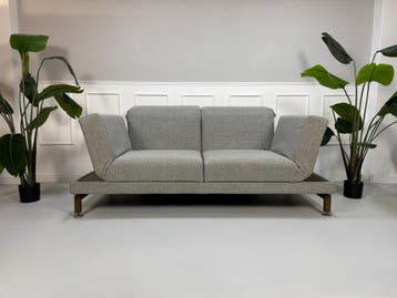 Brühl Moule Large Sofa Grijs Slaapbank Slaapfunctie, Tweepersoons, Ophalen of Verzenden, Zo goed als nieuw, Rechte bank