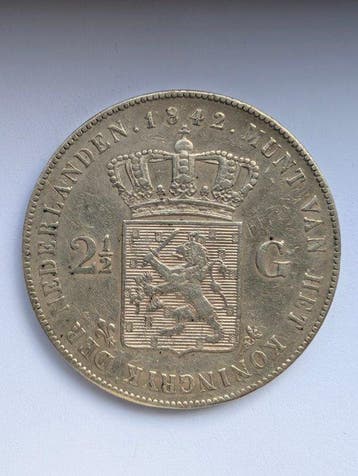 Nederland. Willem II. 2 1/2 Gulden 1842 (Zonder