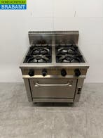 RVS 4 Pits Fornuis met oven 3x 1/1 GN 80 cm GAS Horeca, Ophalen of Verzenden, Gebruikt