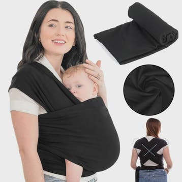 Zachte Baby Draagdoek Zwart - Handsfree & Ergonomisch voor C, Kinderen en Baby's, Babydragers en Draagdoeken, Verzenden, Nieuw