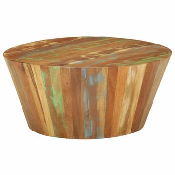 vidaXL Salontafel Ø65x31 cm massief gerecycled hout, Verzenden, Nieuw, Overige houtsoorten, Minder dan 50 cm