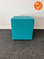 Rohde & Grahl - Poef - met wielen - 47.5x45x45cm - Turquoise, Vergader- of Presentatieruimte, Ophalen of Verzenden, Gebruikt, Stoel