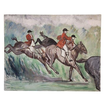 León Lafourcade (1898 - 1978) - Carrera de caballos