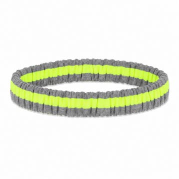 Haarband Sport 3cm – Streeppatroon – Grijs Geel, Nieuw