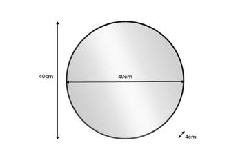 Wandspiegel PORTRET 40 cm rond aluminium zwart - 48242, Huis en Inrichting, Ophalen of Verzenden, Nieuw