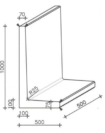 Betonnen L-element 50x50x100 zwart, Ophalen of Verzenden, Nieuw, Beton