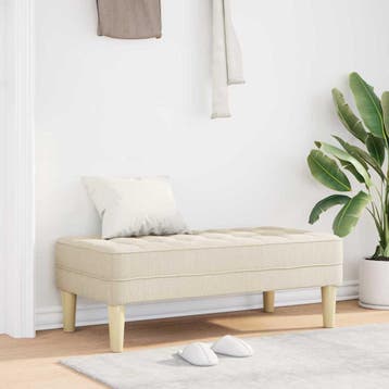 vidaXL Bank met kussen Linnen 113 x 57 x 39 cm Stof, Huis en Inrichting, Verzenden, Nieuw, Minder dan 150 cm