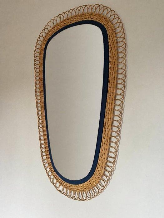 GL Gast Lomm. - Wandspiegel- Sybille - Rattan, Glas, Stof, Antiek en Kunst, Kunst | Designobjecten