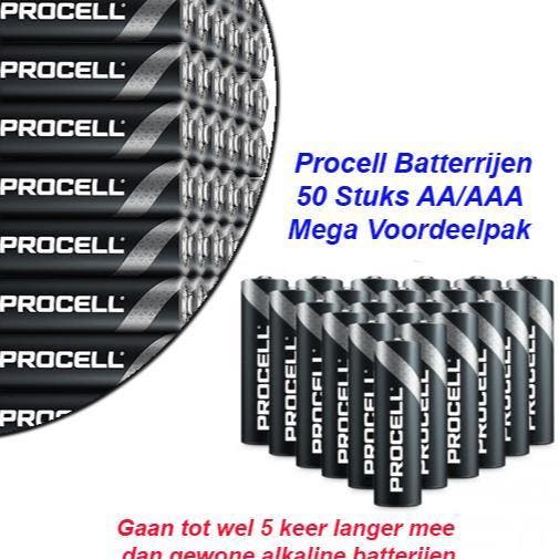 Procell 50 stuks AA/AAA Batterijen Mega Voordeelpak, Telecommunicatie, Mobiele telefoons | Batterijen en Accu's, Nieuw, Verzenden