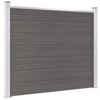 vidaXL Schuttingpaneel 180x146 cm HKC grijs, Verzenden, Nieuw, Kunststof, 1 tot 2 meter