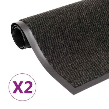 vidaXL Droogloopmatten 2 st rechthoekig getuft 60x90 cm, Tuin en Terras, Verzenden, Nieuw