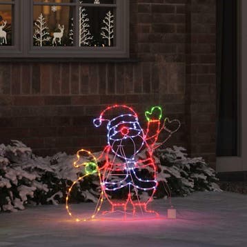 vidaXL Kerstman Licht met 168 LED Multikleur 58.5 x 60 x 1.3, Diversen, Kerst, Verzenden, Nieuw