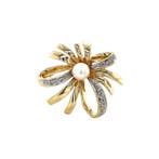 Vintage broche met parel en diamant 8 krt, Sieraden, Tassen en Uiterlijk, Broches, Ophalen of Verzenden, Nieuw