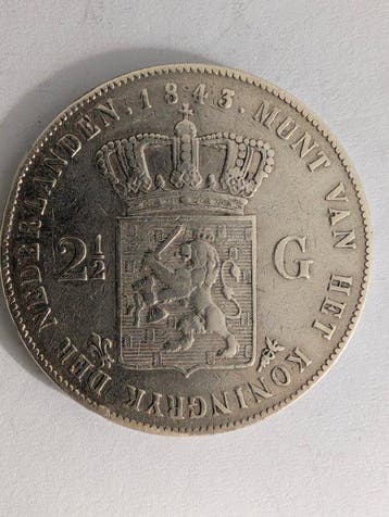 Nederland. Willem II. 2 1/2 Gulden 1843