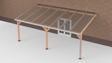 Douglas Terrasoverkapping Polycarbonaat Helder Geschaafd 700, Tuin en Terras, Nieuw