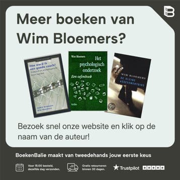 Het psychologisch onderzoek - Wim Bloemers 9789026315787, Boeken, Verzenden, Gelezen, Wim Bloemers