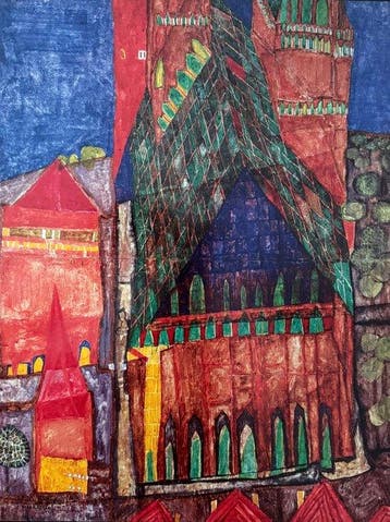 Friedensreich Hundertwasser (1928-2000) - “104 Cathedral 1,, Antiek en Kunst
