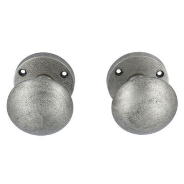 Draaiknopset voor een deur oud zilver, Verzenden, Nieuw