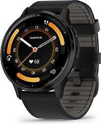 Garmin Venu 3 45 mm schiefergrijs op lederen bandje zwart, Verzenden, Zo goed als nieuw