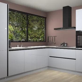 Witte hoogglans greeploze keuken Vogar 82785, Verzenden, Nieuw