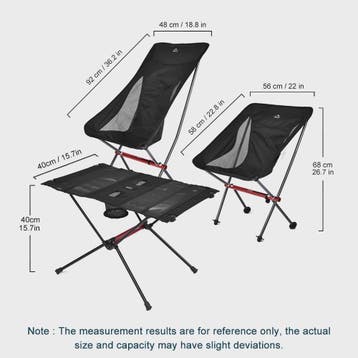 Lichtgewicht Opvouwbare Campingstoel en Tafel Set - Outdoor,, Verzenden, Nieuw