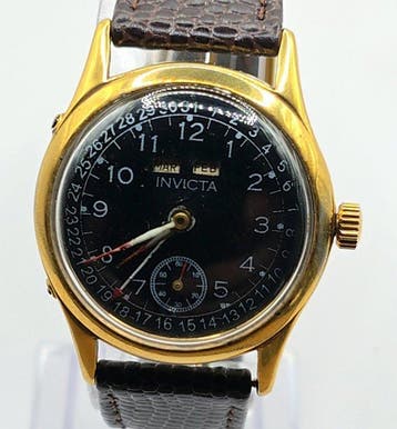Invicta - Historische Armbanduhr Stahl/vergoldet - „Triple, Nieuw